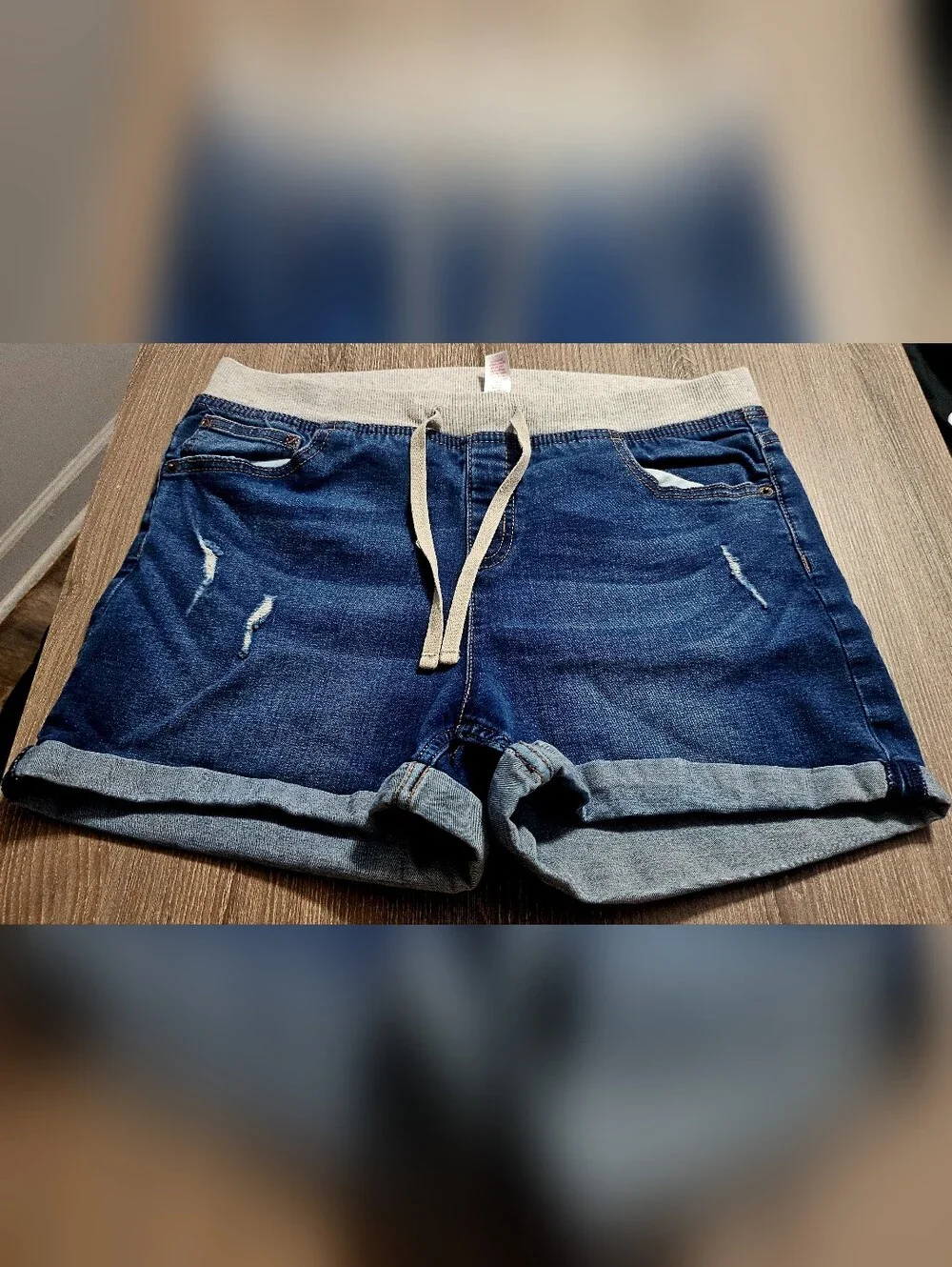 Girls Justice Stretch Waistband Distressed Denim Shorts Size 20 plus